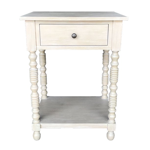 Decor Therapy Cassidy One Drawer End Table, OffWhite/Gray