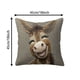 thumbnail image 3 of Short Lint Pillow Cover 18inch Cute Two Donkeys Embroidery Decorative Throw Pillowcase For Sofa Bedroom Living Room Home Decoration, 3 of 6
