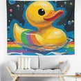 thumbnail image 5 of RKSupls Tapestry Wall Hanging Art, Yellow Rubber Duck Rainbow Float Tapestry Decoration for Daily Bedroom, Dorm, Living Room, Apartment Hallway Home Decor, 5 of 5