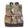 thumbnail image 1 of Easygdp Mallard Ducks Mochila de Cuero para Mujeres, Bolso de Hombro, Bolsos de Mano de Moda para Trabajo y Viajes, 1 of 4