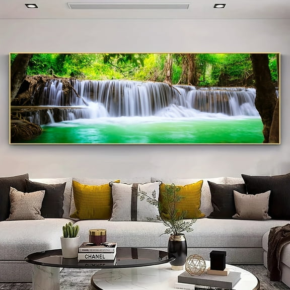 Waterfall Landscape Canvas Art Poster - Fashion Frameless Wall Decoration, Suitable for Living Room, Bedroom, Office - Perfect Birthday Gift, Waterproof and Odorless Fabric Print