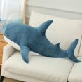 thumbnail image 2 of Peluche de tiburón colorido de 15 a 140 cm, animal de peluche azul, rosa y gris, muñeco suave de ballena, almohada para dormir, regalo kawaii para niños y niñas, 2 of 4