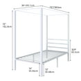 Uforic 14inch 4 Poster Twin Size Metal Canopy Bed Frame with Headboard