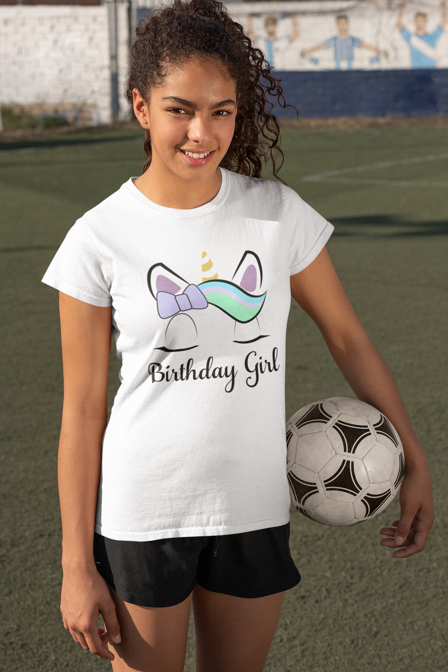 Old Glory Juniors Birthday Girl Unicorn Short Sleeve Graphic T Shirt - image 4 of 6