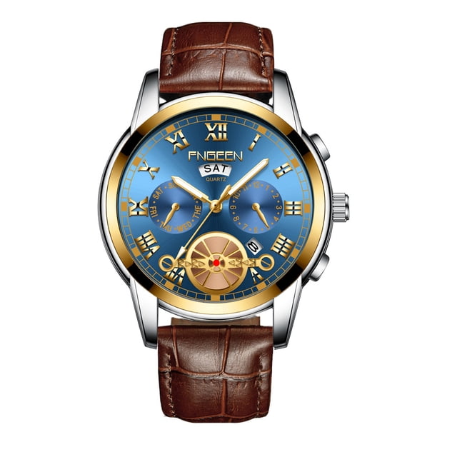 Reloj de moda para hombre, reloj de tourbillon, reloj de cuarzo para hombre, correa de acero, reloj multifuncional no mecánico para hombre