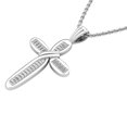 thumbnail image 3 of Dazzlingrock Collection Baguette White Diamond Religious Cross Pendant for Women with 18 Inch Gold Chain (0.25 ctw, Color I-J, Clarity I1-I2) in 14K White Gold, 3 of 6