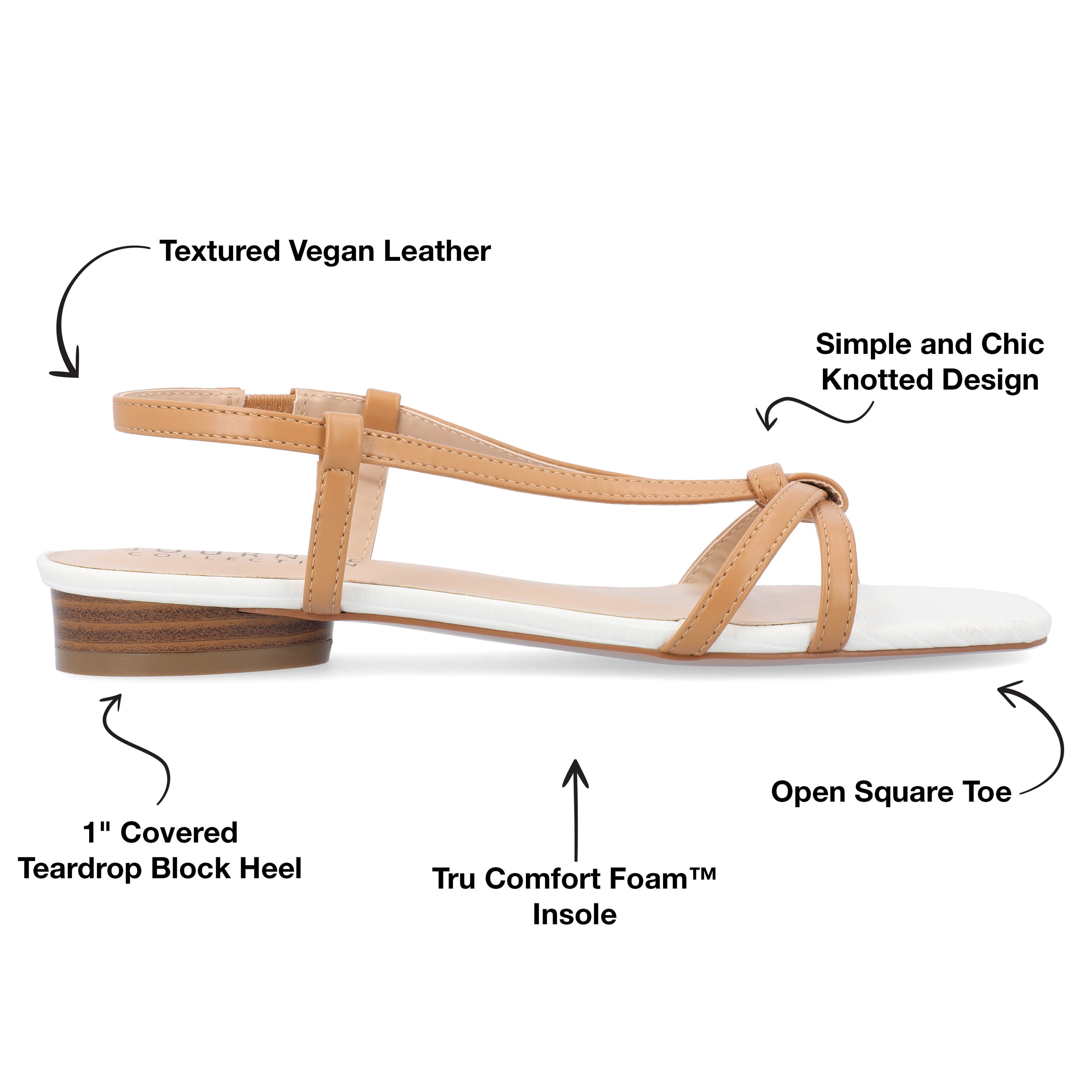Journee Womens Bridget Sling Back Flat Sandals