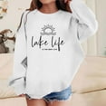 thumbnail image 2 of PMVFHDE Mode Fille Sweat à Capuche & Chandails en Molleton Mode Décontractée Col Rond Sans Tête Manches Longues Imprimé Haut Blanc, 9-10 Ans, 2 of 4