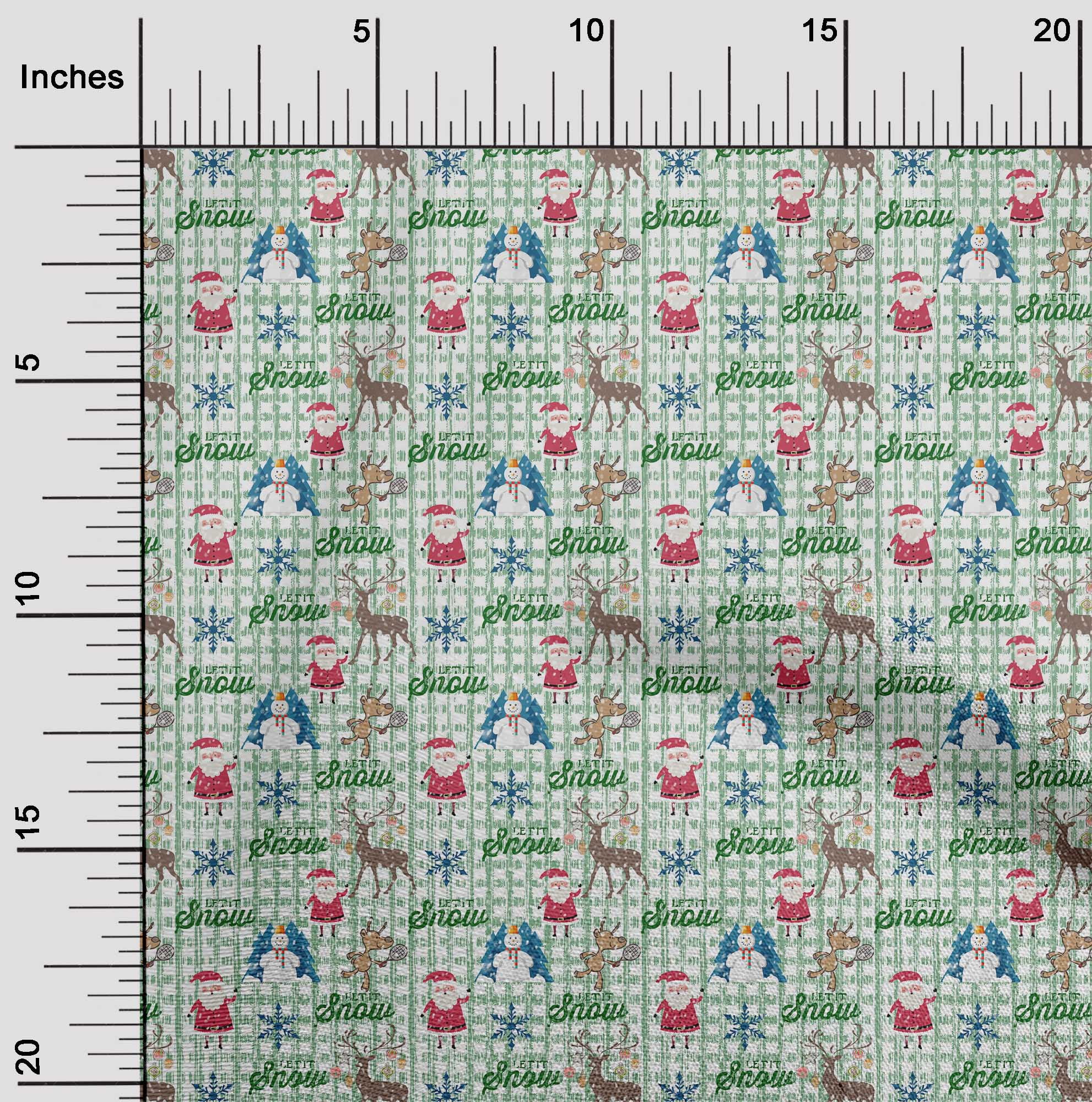 oneOone Viscose Chiffon Sea Green Fabric Christmas Christmas Fabric For Sewing Printed Craft Fabric By The Yard 42 Inch Wide