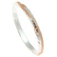 thumbnail image 2 of Sterling silver 925 2 tone pink rose gold plated 2mm Hawaiian scroll hand engraved ring band size 5, 2 of 4