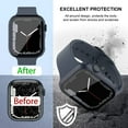 thumbnail image 2 of [2 Pack] for Apple Watch Series 8/7 45mm Case with Tempered Glass Screen Protector, Slim Guard Bumper Full Coverage Hard PC Cover for iWatch 45mm Accessories (Matte Blue, 45 mm), 2 of 5