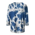 thumbnail image 5 of CHOK Ichuanyi Hauts pour Femmes Liquidation d'Été T-shirt Imprimé Mode pour Femmes Blouse Mi-Longue Manches 3/4 Col Rond Hauts Décontractés, 5 of 5