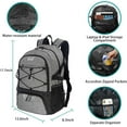 thumbnail image 4 of WOLT Gray Basketball Backpack with Ball & Shoe Compartments 34L Basketball Bag , 1 Drop (1 Pack), 4 of 6