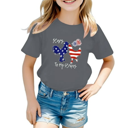 

Kids Boys America Flag Shirts 4Th Of July T Shirt Toddler Girls Patriotic Tops Tee Independence Day Clothes