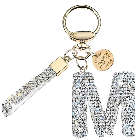 DESIGNICE Purse Charm,Typeface Pattern Keychain,Diamond Inlay for Handbags