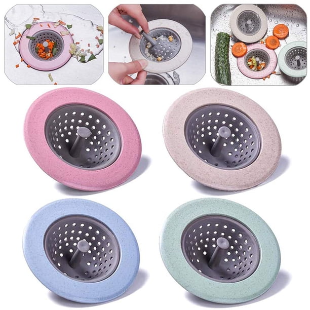 Colador de desagüe Tapón de desagüe Colador Cesta Colador de fregadero de baño Colador de fregadero de cocina Colador de tapón de fregadero de cocina Filtro de fregadero de cocina (paquete de 4) Ormromra LN-1582
