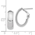 thumbnail image 2 of 14K White 6mm High Polished Oval Omega Hoop Earrings, 2 of 2