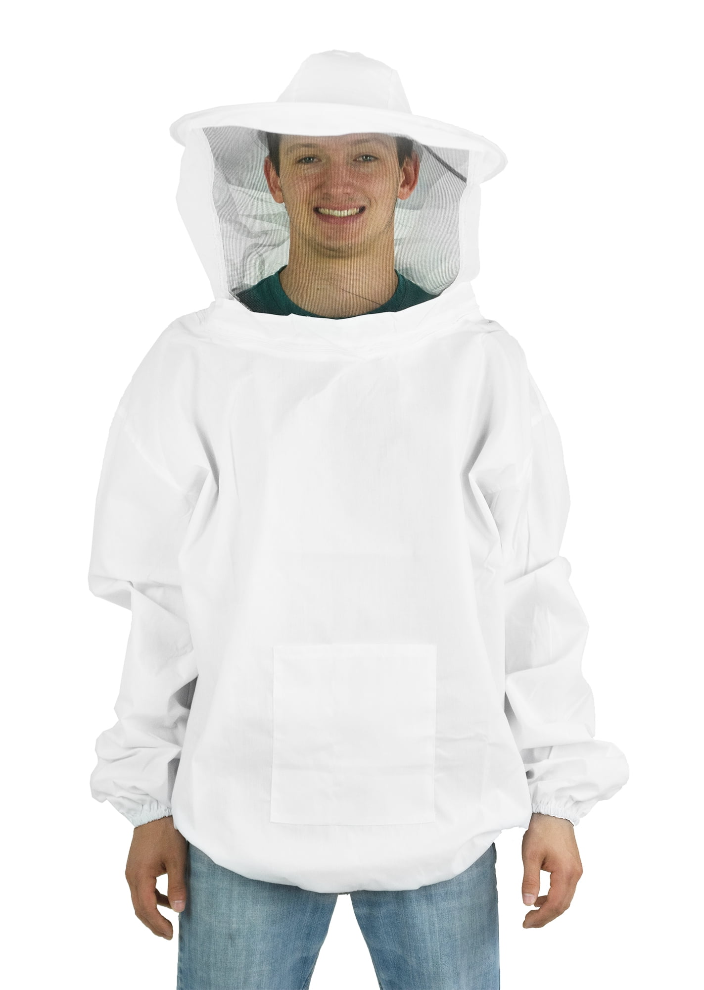 Beekeeping Protective Jacket Veil Dress Suit With Pull Hat Smock White Uniforms 