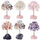 thumbnail image 3 of Gran árbol bonsái de cobre con cristal de aguamarina, buena suerte, feng shui, piedra amatista multicolor, 3 of 5