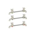thumbnail image 2 of Faucet Nipple Rings Surgical Steel with CZ Jewels - 6 Colors Available, 2 of 2
