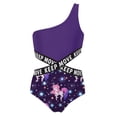 thumbnail image 1 of Alvivi Kids Girls Tropical Print Swimwear One Shoulder Bikini Swimsuit Leotard Bathing Suit, 1 of 2