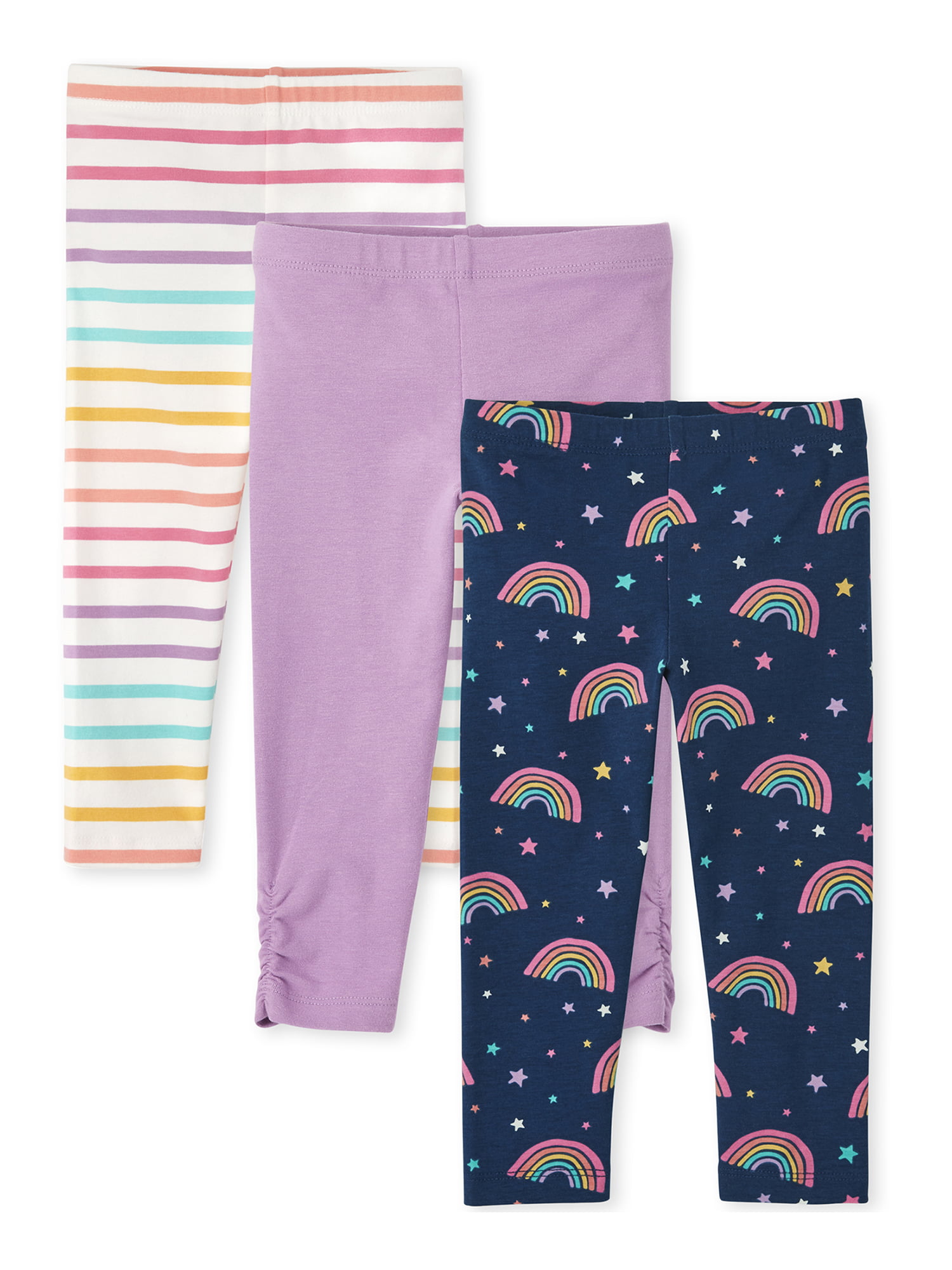 The Children's Place Baby and Toddler Girl Print Knit Leggings 3-Pack