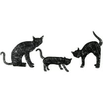 Northlight LED Lighted Black Cat Family Outdoor Halloween Decorations - 27.5" - Set of 3