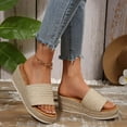 thumbnail image 4 of Mepaouo Sandales Compensées pour Femmes Plateforme Espadrilles à Enfiler Été Plage Marche Chaussures Flatform, 4 of 7
