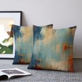 thumbnail image 2 of Blue Teal Orange Pillow Covers 16x16 Set of 2, Colorful Vintage Minimalism Throw Pillow Covers Decorative Couch Cushion Cover, Microfiber Soft Square Pillowcases for Bedroom Living Room Sofa, 2 of 9