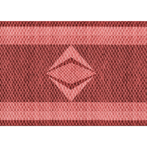 Ahgly Company Machine Washable Indoor Rectangle Transitional Red Area Rugs, 8' x 10'