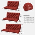 thumbnail image 4 of Pakunoda Porch Swing Cushions 40” X 40” X 5”, 2-3 Seater Bench Cushion with Backrest, Waterproof Replacement Outdoor Cushion with Tie, Terra Red, 4 of 6