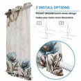 thumbnail image 3 of Teal Tulip Door Curtains for Door Window, French Sidelight Front Back Door Curtains With Tieback, Vintage Spring Floral Summer Botanical Brown Kitchen Rod Pocket Drapes Panel, 54"x72", 3 of 6