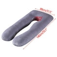 thumbnail image 2 of U-shaped Pregnancy Pillow Cover, U-Shape Full Body Pillow Cover -Removable Jersey Cotton Cover - Pregnancy Pillow Cover for Sleeping - No Pillows(Grey), 2 of 4