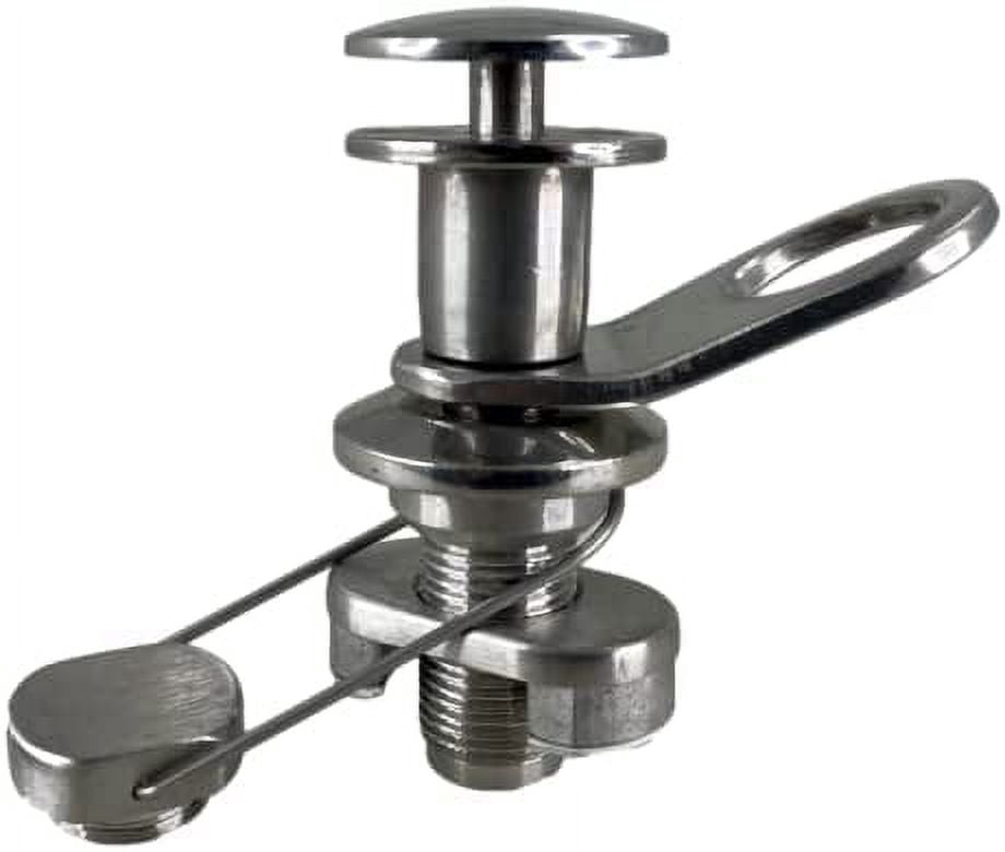 Pactrade Marine Boat Pontoon Deck Dockside Quick Release Fender Lock Stainless Steel 316 Mounting Pins Threaded Drain Plug NPT Docking Hole for Rope Line Secured Button Diameter (1/2" Pin)