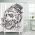 thumbnail image 1 of ABPHQTO Calavera de azúcar muerta dibujo a lápiz a mano sobre anatomía artista hueso dibujos animados creatividad muerte cortina de ducha cortina de baño 165x180 cm ABPHQTO PKNMT66x72Shower-11717, 1 of 2