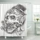 thumbnail image 1 of ABPHQTO Calavera de azúcar muerta dibujo a lápiz a mano sobre anatomía artista hueso dibujos animados creatividad muerte cortina de ducha cortina de baño 165x180 cm ABPHQTO PKNMT66x72Shower-11717, 1 of 2