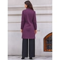 thumbnail image 3 of DARING DIVA Women's Stand Collar Mid-Length Overcoat with Pockets XS Purple, 3 of 7