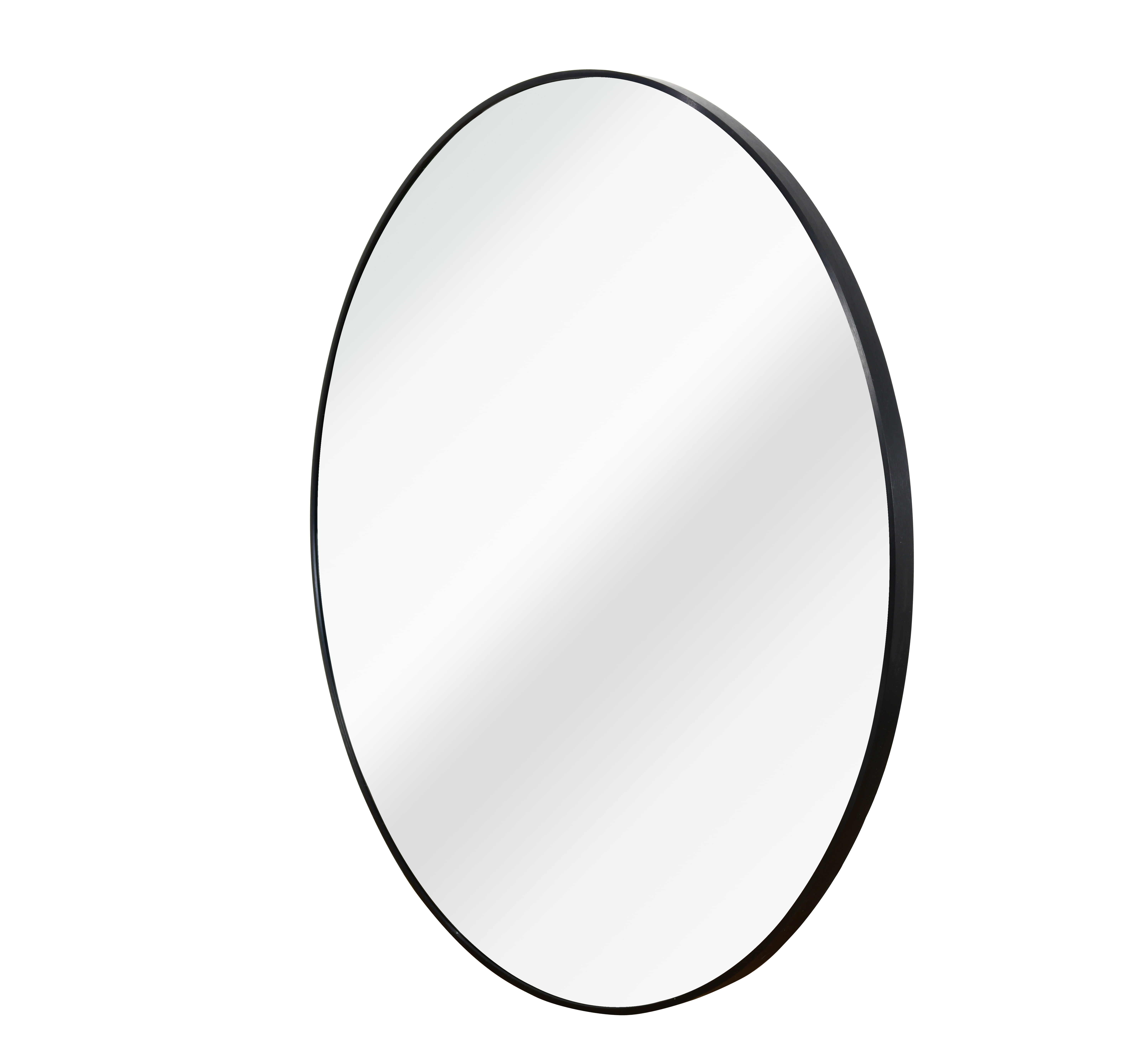 MAYEERTY 16" Black Modern Round Metal Framed Mirror, Wall Decor for Bathroom & Living Room