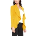 thumbnail image 3 of Women's Long Sleeve Open Front Blazer Solid Office Jacket, 3 of 8