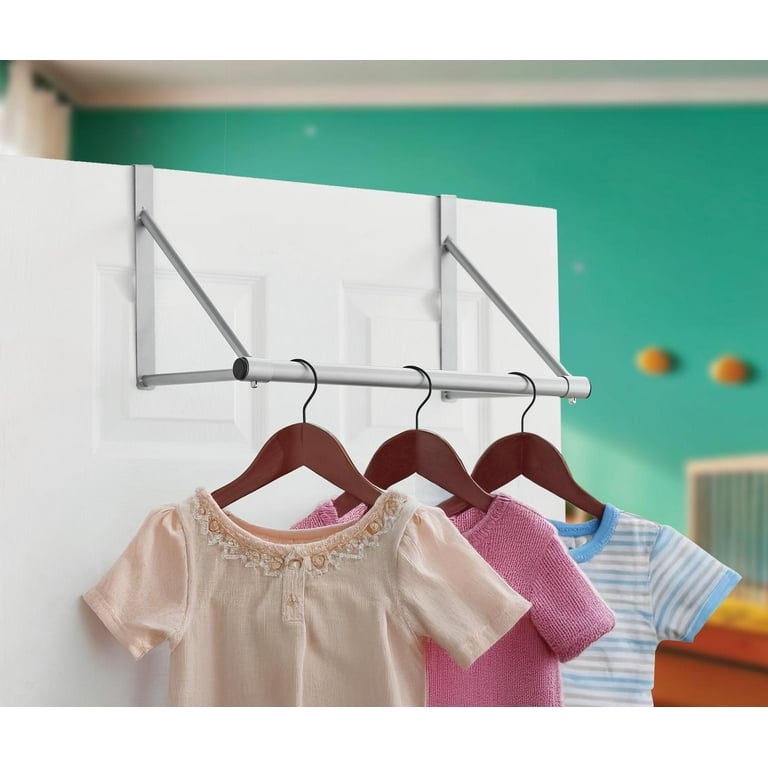 Mainstays Over-the-Door Hanging Organizer Rod, Silver photo 6