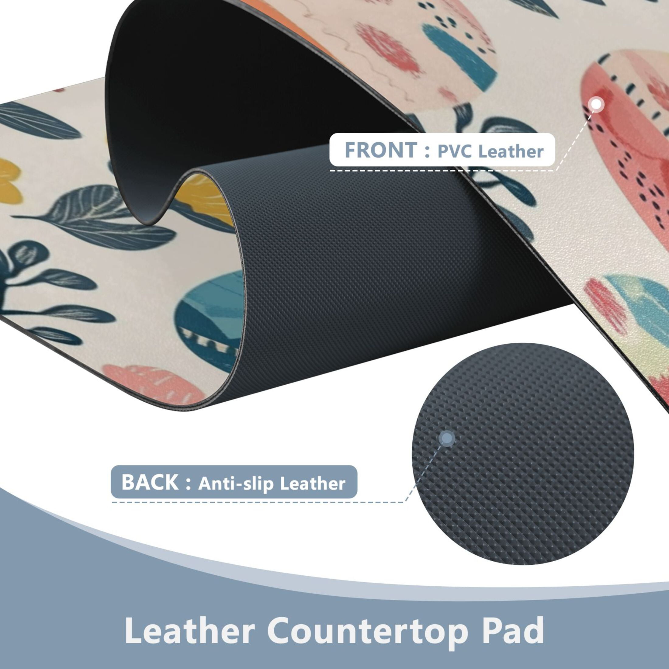 Wobogo Happy Easter Eggs Gaming Mouse Pad Non-slip Leather Desk Mat Water Resist Keyboard Pad for Gamer Office 23.6×47.2in