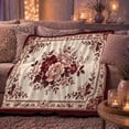 thumbnail image 6 of Deep Burgundy Floral Blooming Peonies Scene Living Room, Cozy Botanical Garden Scene, Warm Flannel Blanket for Sunroom and Reading Nook, Garden Lovers Thanksgiving Gift, Artistic Home Decor, 6 of 9