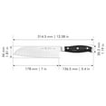 thumbnail image 2 of Drevy Forged Premio Hollow Edge Santoku Knife, 7-inch, Black/Stainless Steel, 2 of 8
