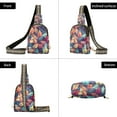 thumbnail image 7 of FORMRS Womens Crossbody Sling Bag Travel Daypack Shoulder Chest Backpack, Blue Vibrant Leaves Pattern, 7 of 7
