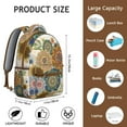 thumbnail image 4 of Bohemian Vintage School Backpack with Earthy Floral and Artistic Tribal Patterns, Durable Waterproof Oxford Cloth, Adjustable Straps, Large Capacity Rustic Style School Bag, 4 of 6