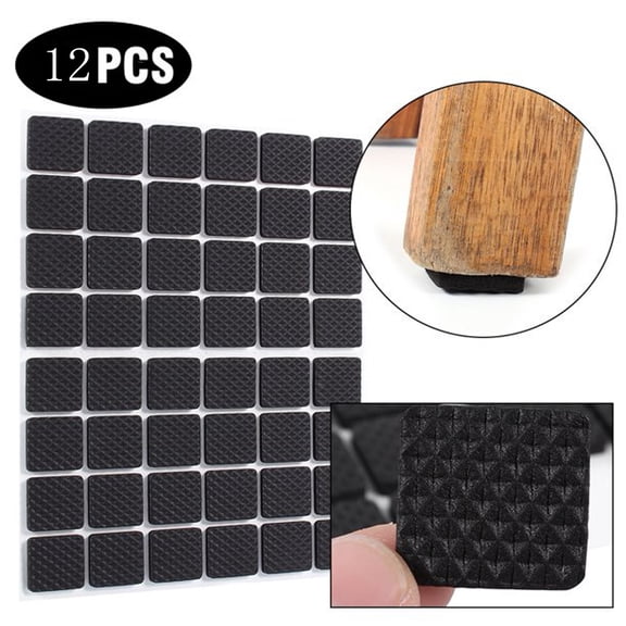 Vobor 12Pcs Non Slip Foam Furniture Pads Chair Leg Pads for Floor Protectors, Self Adhesive Furniture Feet Grippers Pads Anti Scratches Reduce Noise Chair Pads for Hardwood Floors Protectors