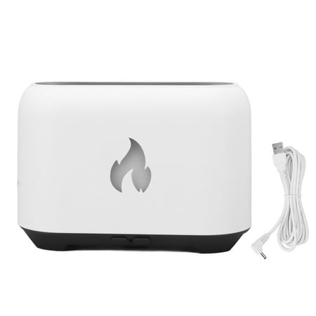 

USB Flame Diffuser Hollow Super Quiet Aroma Humidifier 5V Color Flame Lamp Cool Mist Humidifier White YX 1808
