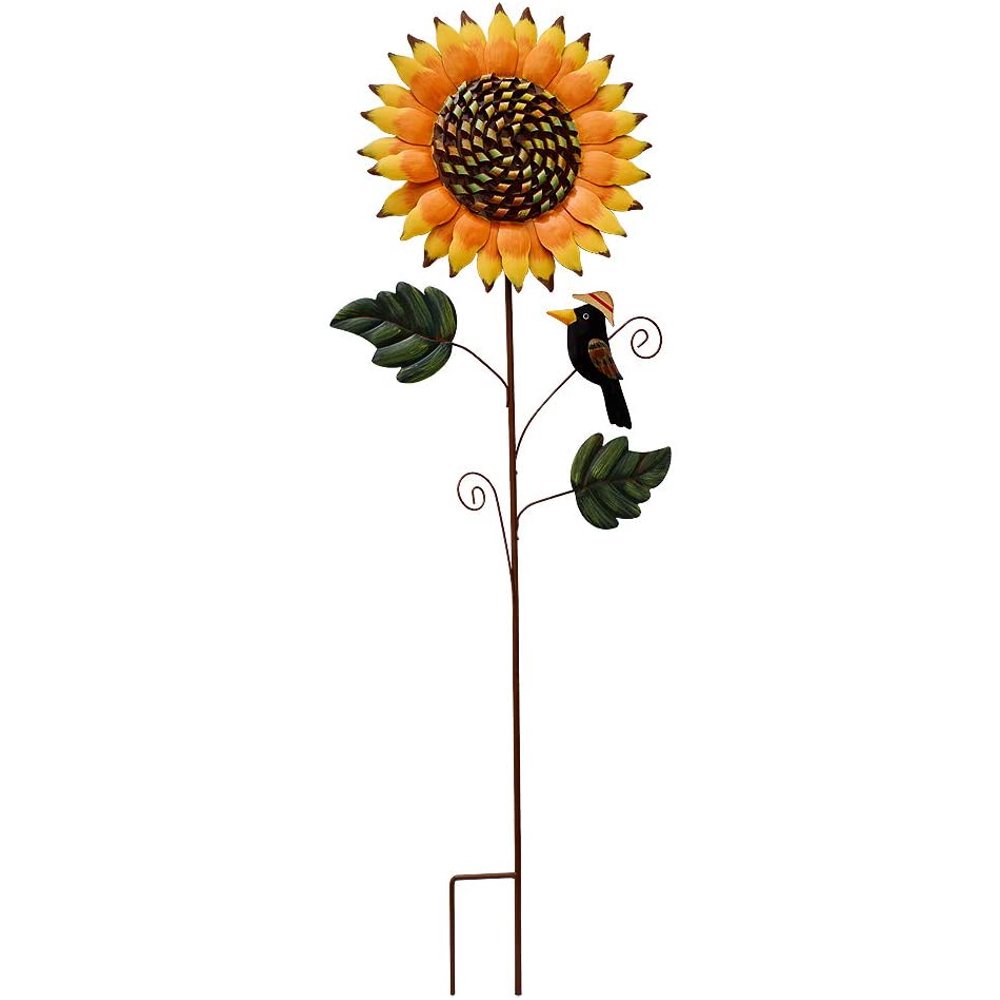 Metal Sunflower Garden Stakes Outdoor Decorative Plant Flower Stake