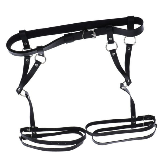QccHieUs Sexy Leather Garters Belt Punk Women Leg Harness Adjustable Waist Cage Suspender