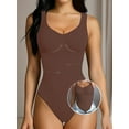 thumbnail image 6 of 1pc Women's Ribbed Tummy Control Bodysuit - Seamless Sleeveless Shaping Camisole with Soft Stretch Fabric, Elegant Black for Casual Attire & Special Occasions, Body Shaping, Adjustable Fit, 6 of 7